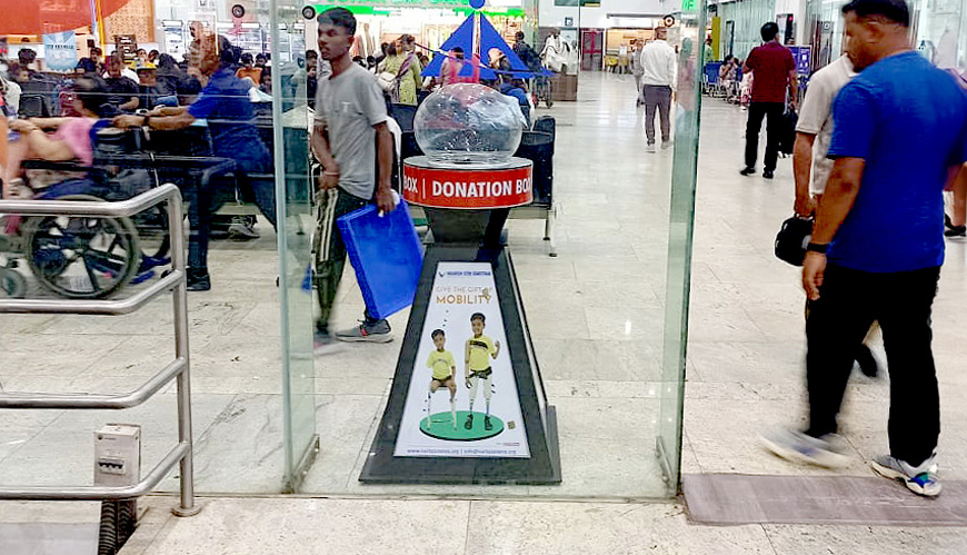 Narayan Seva Sansthan - Airport Donation Box